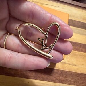 Louis Vuitton Gold Heart Earrings